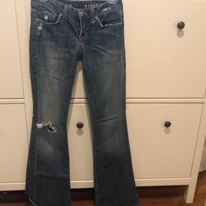 People’s liberation low rise flare jeans